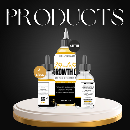 High Maintenance Hair Growth Oil- 2oz & 1oz.Hair & Scalp Strengthening Oil with Natural Virgin Oils  for  Healthy Growth & Repair